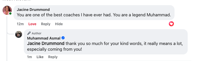 Jacine: Facebook post about results inside AI Lead Builder